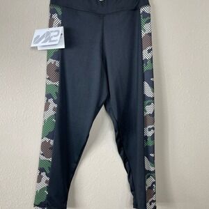 S2 Sportswear athletic running yoga stretch black camo cropped leggings sz S NWT